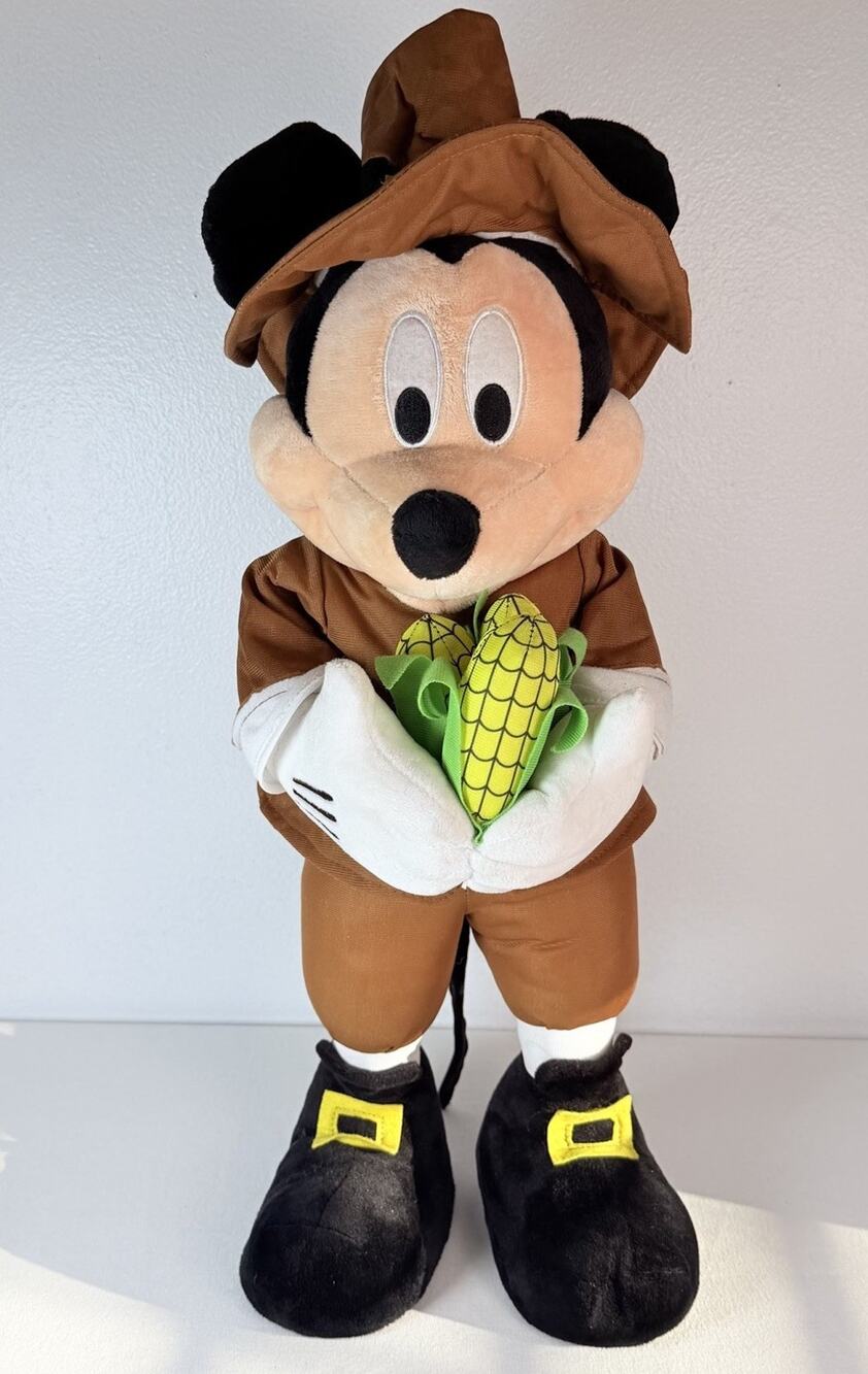 Disney Mickey Mouse Pilgrim Thanksgiving 24 Inch Plush Greeter (Non-Animated)